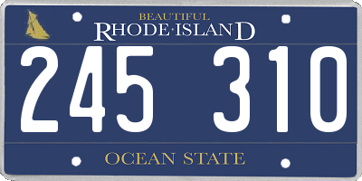 RI license plate 245310