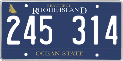 RI license plate 245314