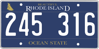 RI license plate 245316