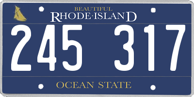 RI license plate 245317