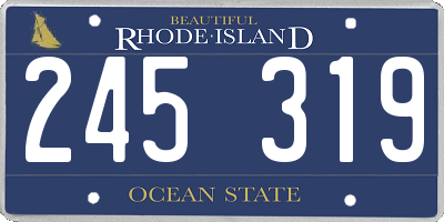 RI license plate 245319