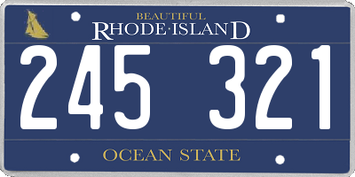 RI license plate 245321