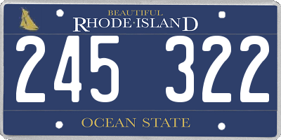 RI license plate 245322