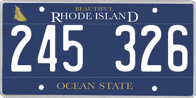 RI license plate 245326