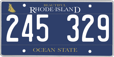 RI license plate 245329