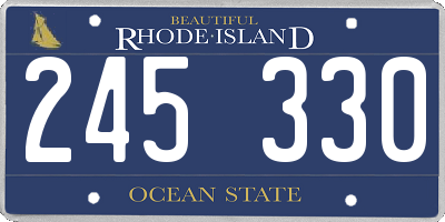 RI license plate 245330