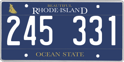 RI license plate 245331