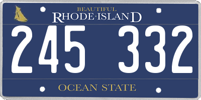 RI license plate 245332