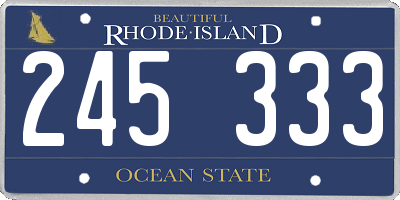 RI license plate 245333