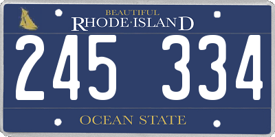 RI license plate 245334