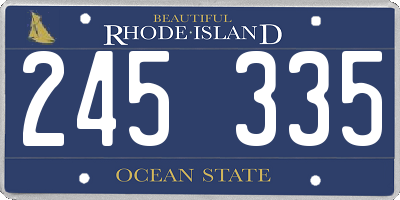 RI license plate 245335