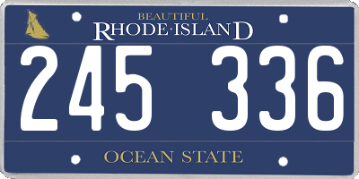 RI license plate 245336