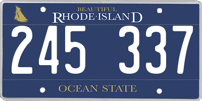RI license plate 245337