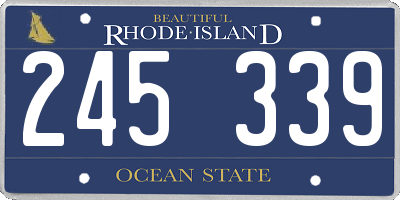RI license plate 245339