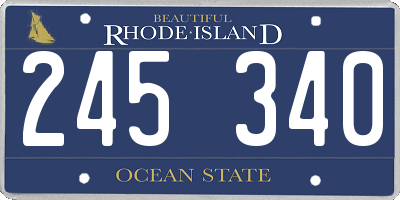 RI license plate 245340