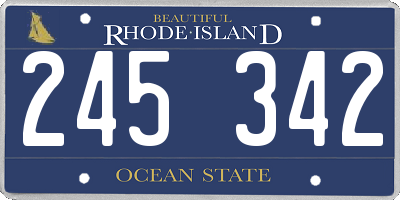 RI license plate 245342