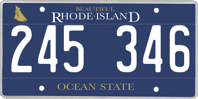 RI license plate 245346