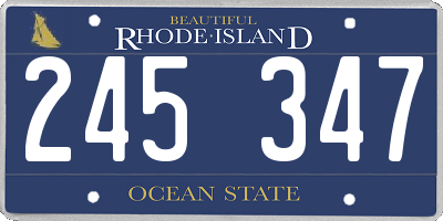 RI license plate 245347