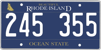 RI license plate 245355