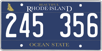 RI license plate 245356