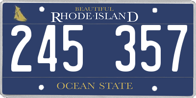 RI license plate 245357