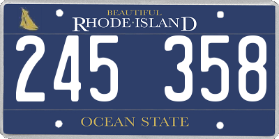 RI license plate 245358
