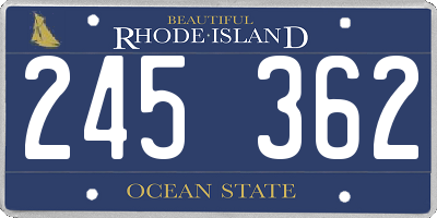 RI license plate 245362