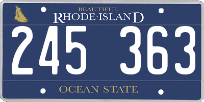 RI license plate 245363