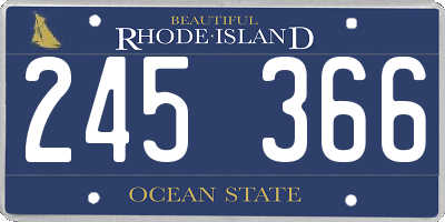 RI license plate 245366
