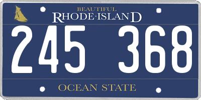 RI license plate 245368