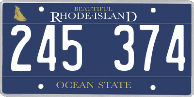 RI license plate 245374
