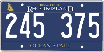RI license plate 245375