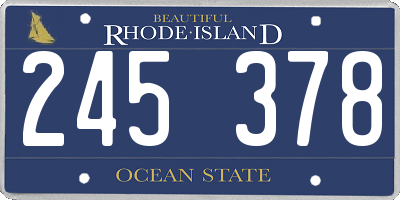 RI license plate 245378