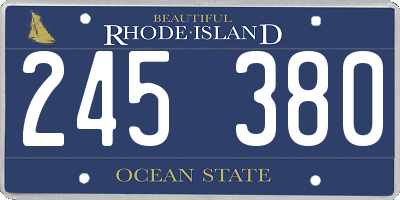 RI license plate 245380