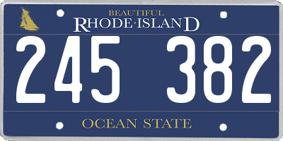 RI license plate 245382