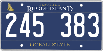RI license plate 245383