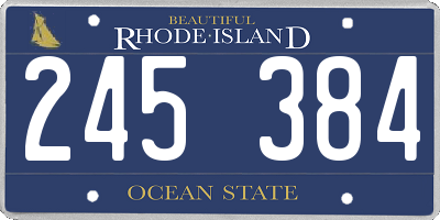 RI license plate 245384