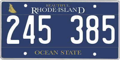 RI license plate 245385