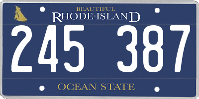 RI license plate 245387