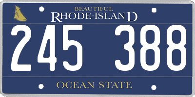 RI license plate 245388