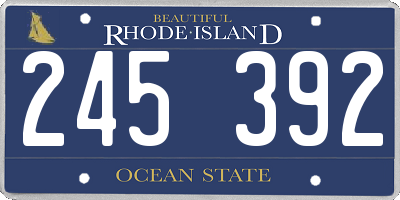 RI license plate 245392