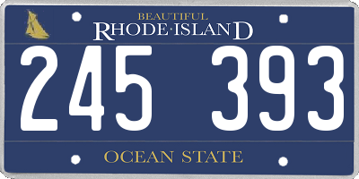 RI license plate 245393