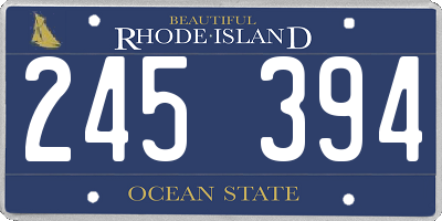 RI license plate 245394