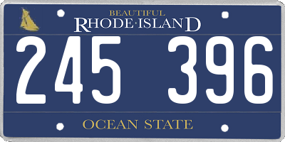 RI license plate 245396