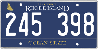 RI license plate 245398
