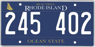 RI license plate 245402