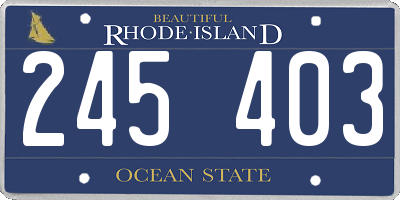 RI license plate 245403