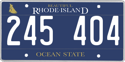 RI license plate 245404