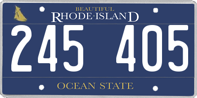 RI license plate 245405