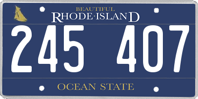 RI license plate 245407